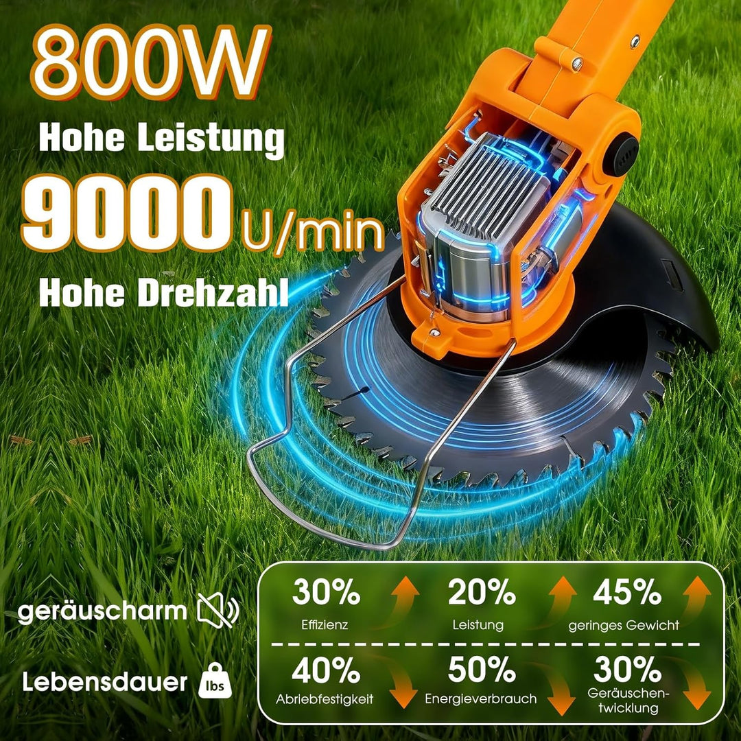 Akku-Rasentrimmer, batteriebetriebener Rasentrimmer mit 21 V, elektrischer Rasentrimmer ohne Kabel,m