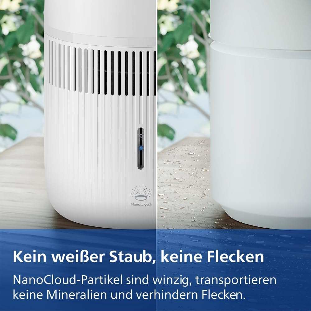 Philips Verdunstungs-Luftbefeuchter Serie 4000, Hygienische Befeuchtung, 99,97% weniger Bakterien, 3
