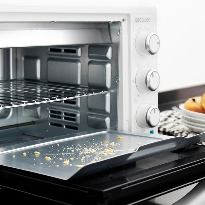 Cecotec Tischofen BakeundToast 2600 White 4Pizza, 26L, 1550W, Inklusive Pietra Pizza Stein, 6 Funkti