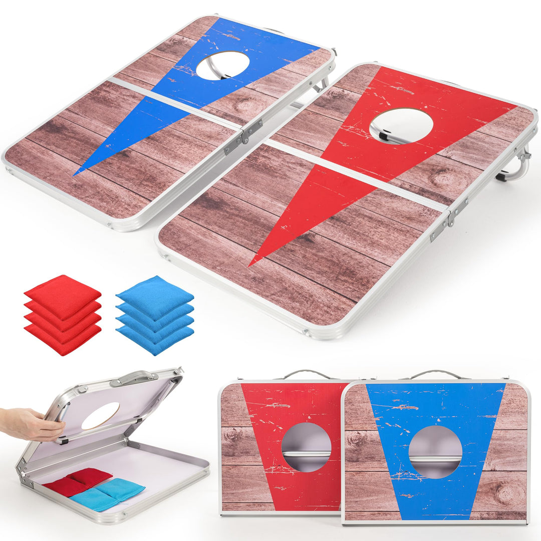 ROPODA Bean Bag Toss Spielset, tragbares Cornhole-Spielset mit 8 Wurfsäcken, leichtes Cornhole-Spiel