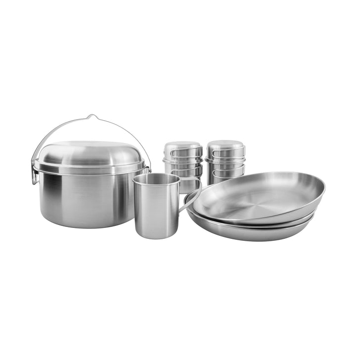 Tatonka Camping-Kochgeschirr Picnic Set III (10-teilig) - Edelstahl-Geschirr fürs Picknick zu dritt
