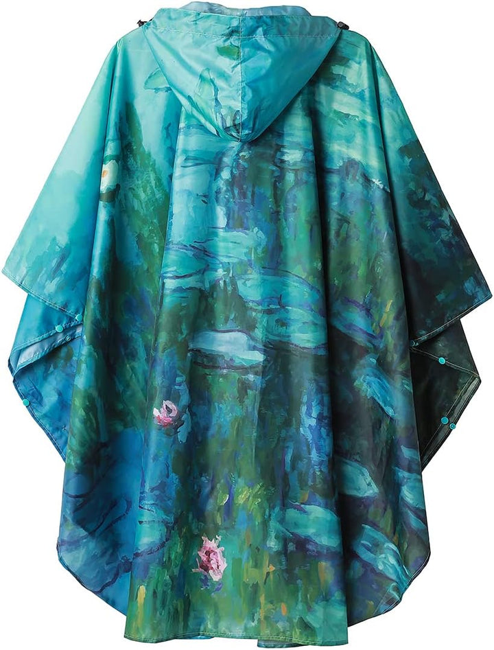 SaphiRose Damen Poncho, Einheitsgrösse Monet Seerosen
