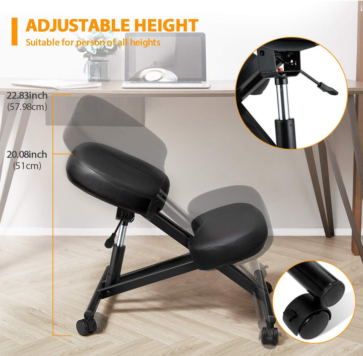 Himimi Kniestuhl Ergonomisch mit dickem Memory Foam Kissen, höhenverstellbarer Kniehocker Einstellba
