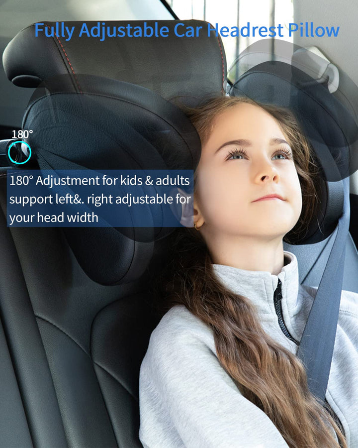 JOFLVA Kopfstütze Auto Kinder, Auto Kopfstütze Nackenstütze Kinder, Nackenkissen Autokissen Aus Lede