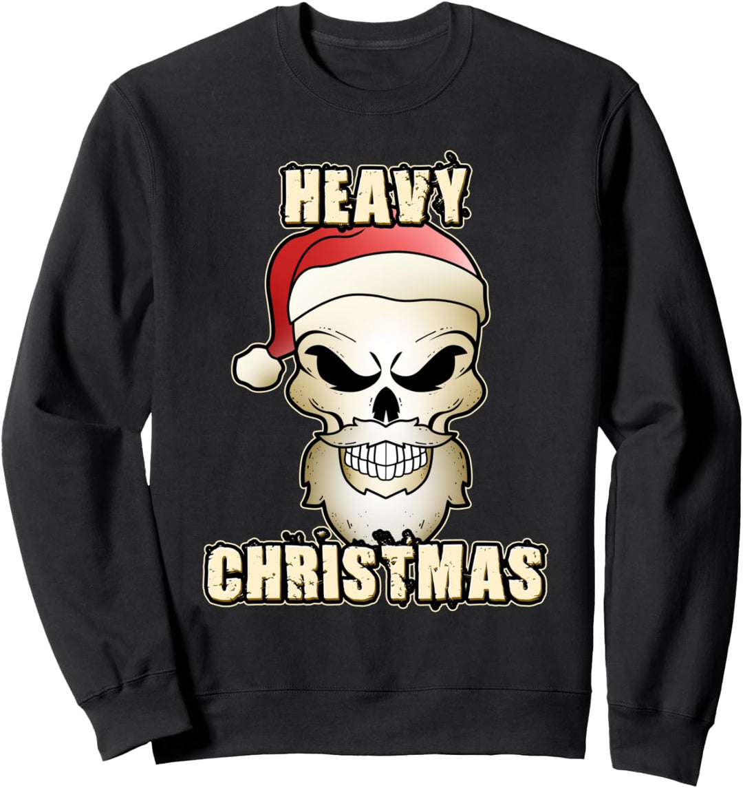 Heavy Metal Christmas Festival Rocker Biker Skull Totenkopf Sweatshirt