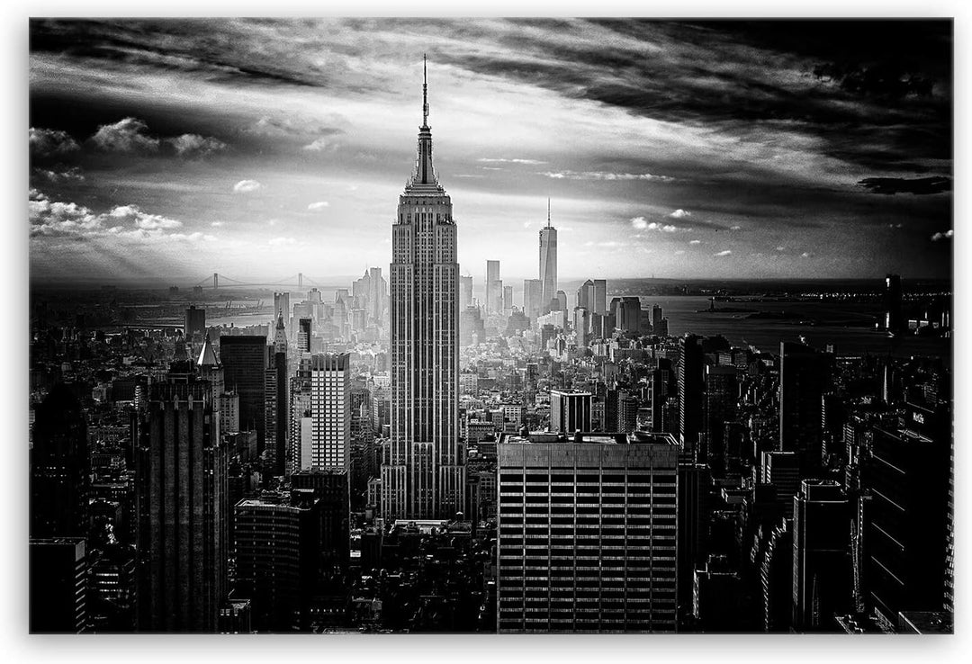 ge Bildet Bild auf Leinwand | Empire State Building in New York in 120x80 cm als Wandbild XXL | Wand