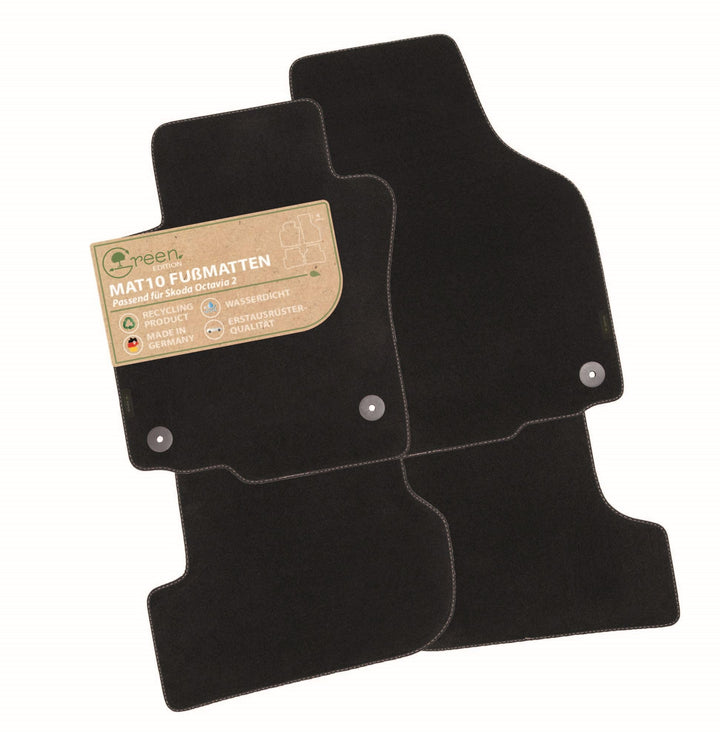 MAT10 Green Edition – Auto-Fussmatten passend für Skoda Octavia 2 (BJ 03/2007-01/2013, Typ 1Z) | nac