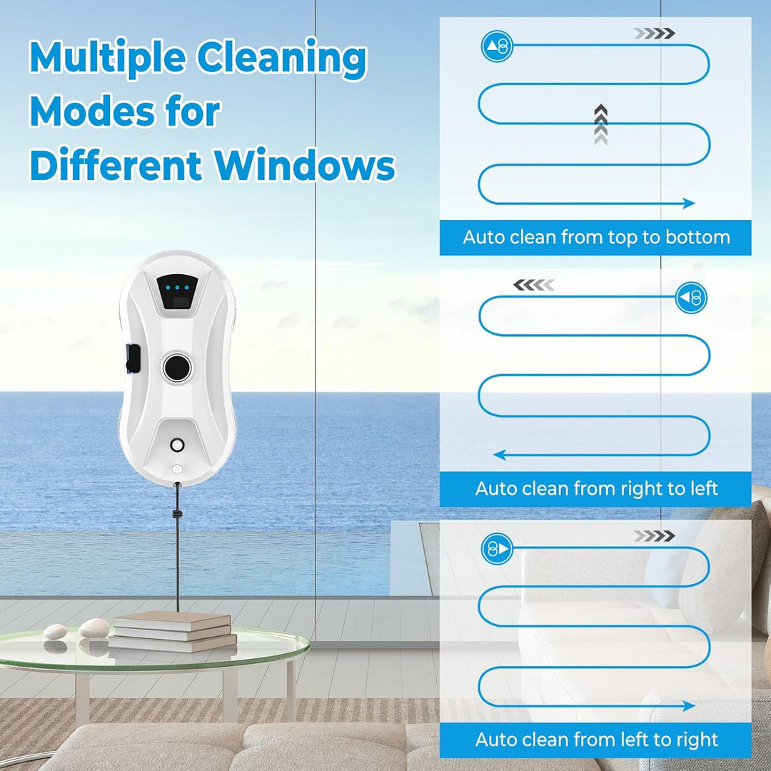 Fensterputzroboter mit Automatischem Wasserstrahl, 5600Pa Fensterreiniger Roboter Automatischer, Fen