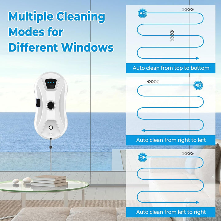 Fensterputzroboter mit Automatischem Wasserstrahl, 5600Pa Fensterreiniger Roboter Automatischer, Fen