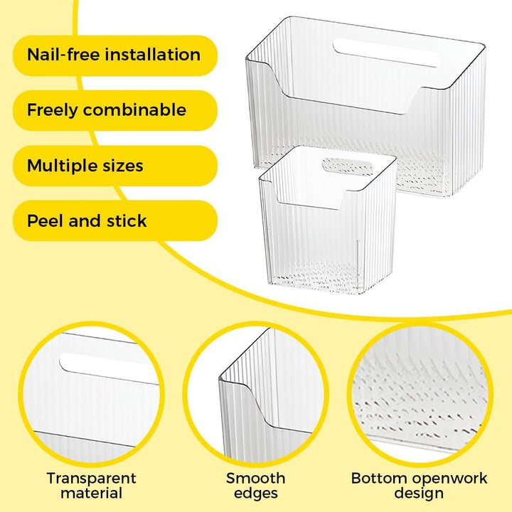 Küchenschranktür Organizer, 4 Stück Küchenschranktür Aufbewahrungsbox, Selbstklebendes Wandbox, Wand