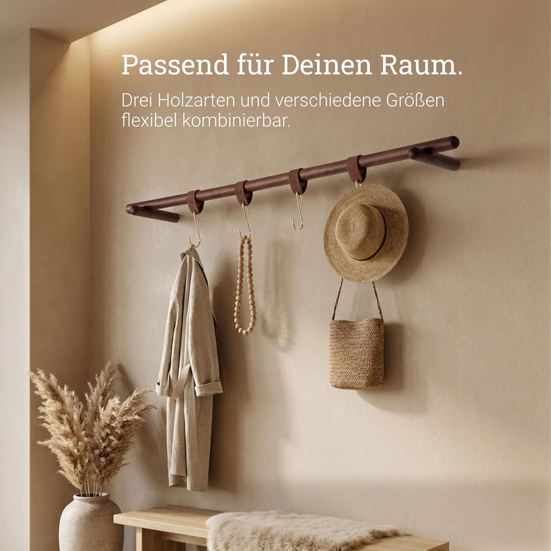 Natural Goods Berlin 1x ASKA Kleiderstange Garderobe Wand Holz - Esche Kleiderstange Klein Für Die W
