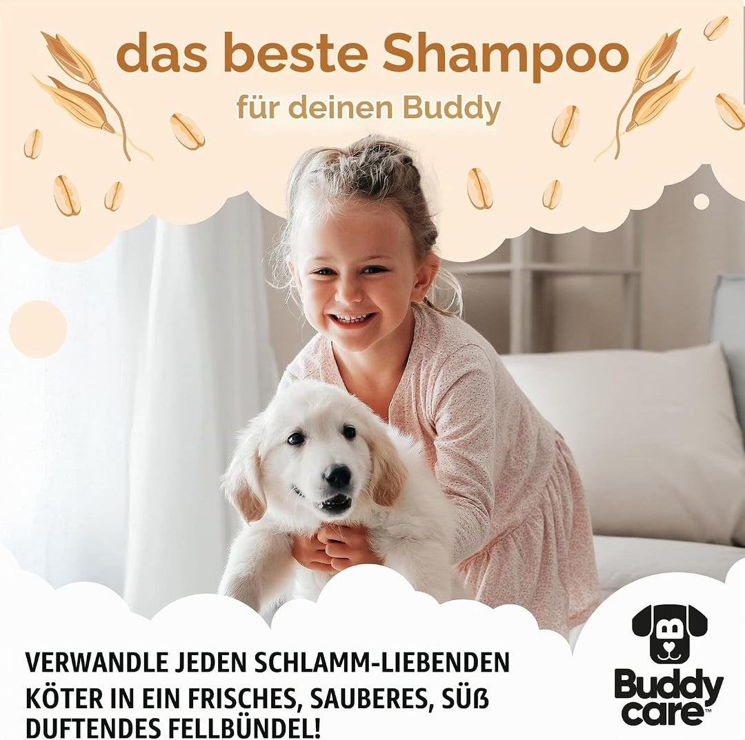 Haferflocken-Hundeshampoo von Buddycare - Shampoo für Hunde mit gereizter Haut - Beruhigend und Feuc