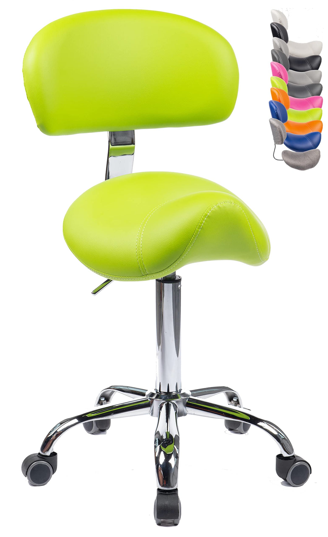 1stuff® Sattelhocker MULY BIGBACK Sattelstuhl mit Lehne - Sitzhöhe bis ca. 74cm - ergonomischer Roll
