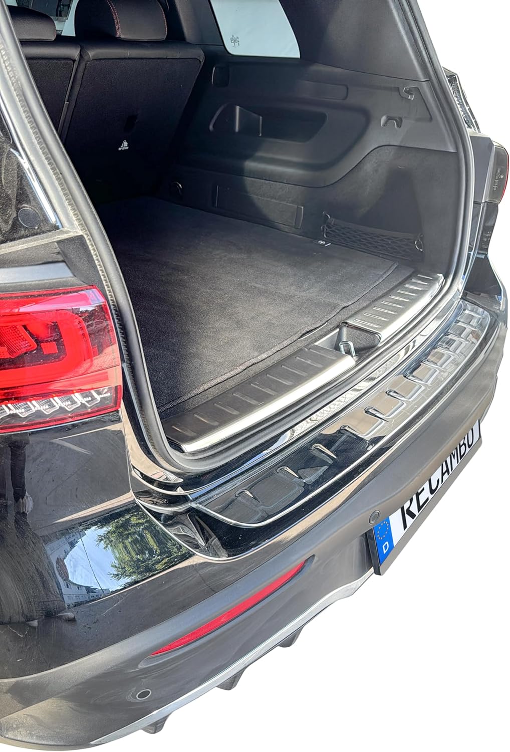 RECAMBO Ladekantenschutz Edelstahl kompatibel für Mercedes EQB | Typ X243 | BJ ab 2021 - matt gebürs