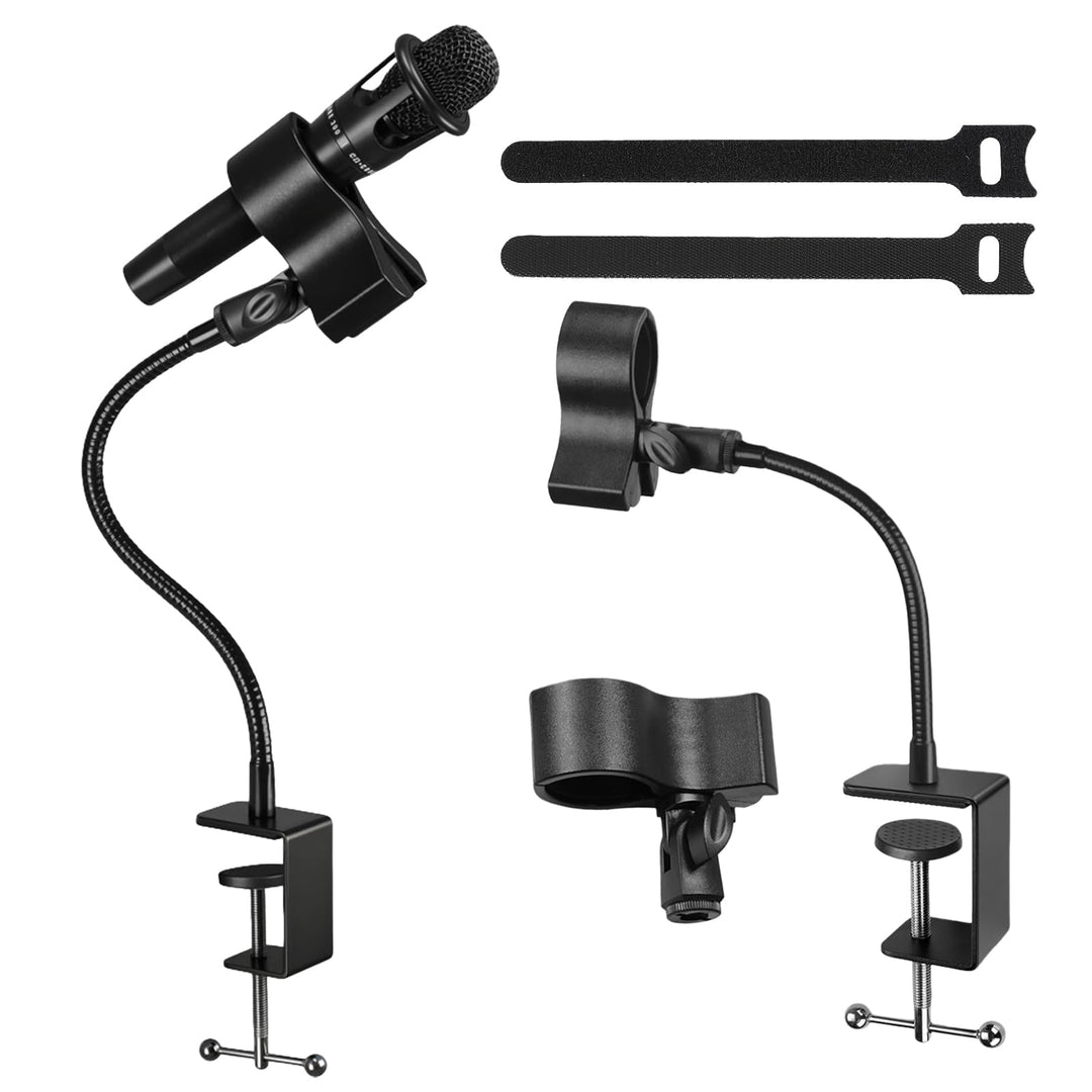 50cm Mikrofon Arm Ständer: Verstellbarer Mikrofonständer, Metallclip-Schwanenhals Mikrofon Arm, Flex