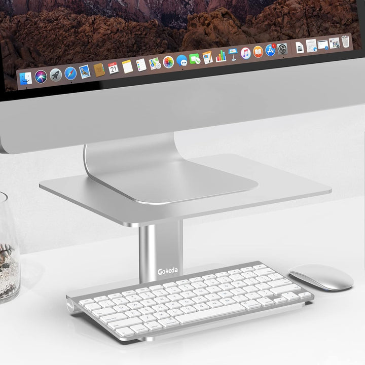 GOKEDA Monitor-Ständer, höhenverstellbar, aus Metall, kompatibel mit Laptop, Computer, Display, iMac