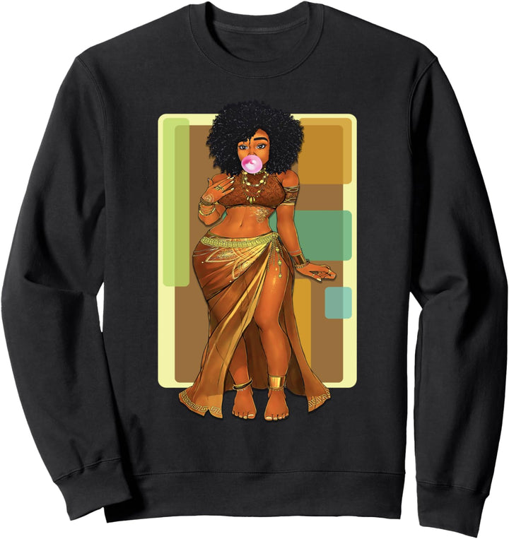 Black History Month Afro Word Art Natural Hair Sexy Melanin Sweatshirt