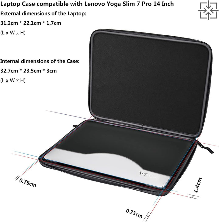 Smatree Hartschalen-Laptop-Hülle Kompatibel mit Lenovo Yoga Slim 7 Pro 14 Zoll Notebook, Lenovo Yoga