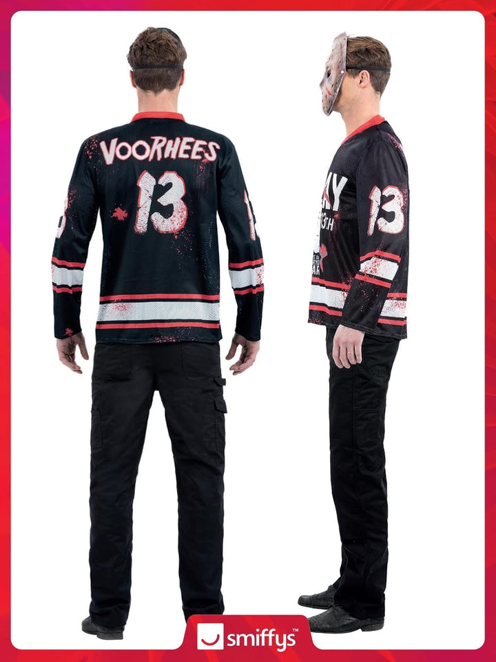 Smiffys 81017 Friday the 13th, Hockey-Top, Herren, Schwarz & Weiss Medium (Chest 38-40), Medium (Che