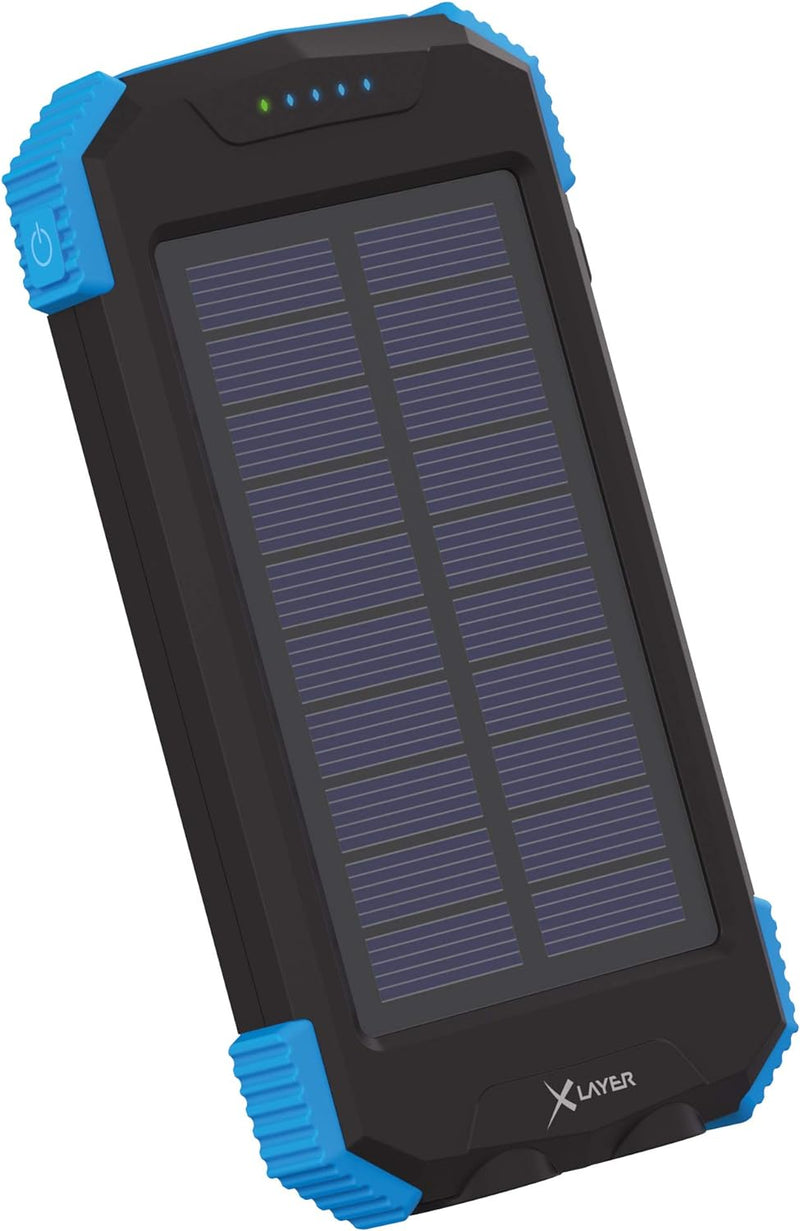 XLayer Wireless Solar Power Bank I 10000mAh I Schnellladen I Camping I Outdoor Ladegerät I Akkupack