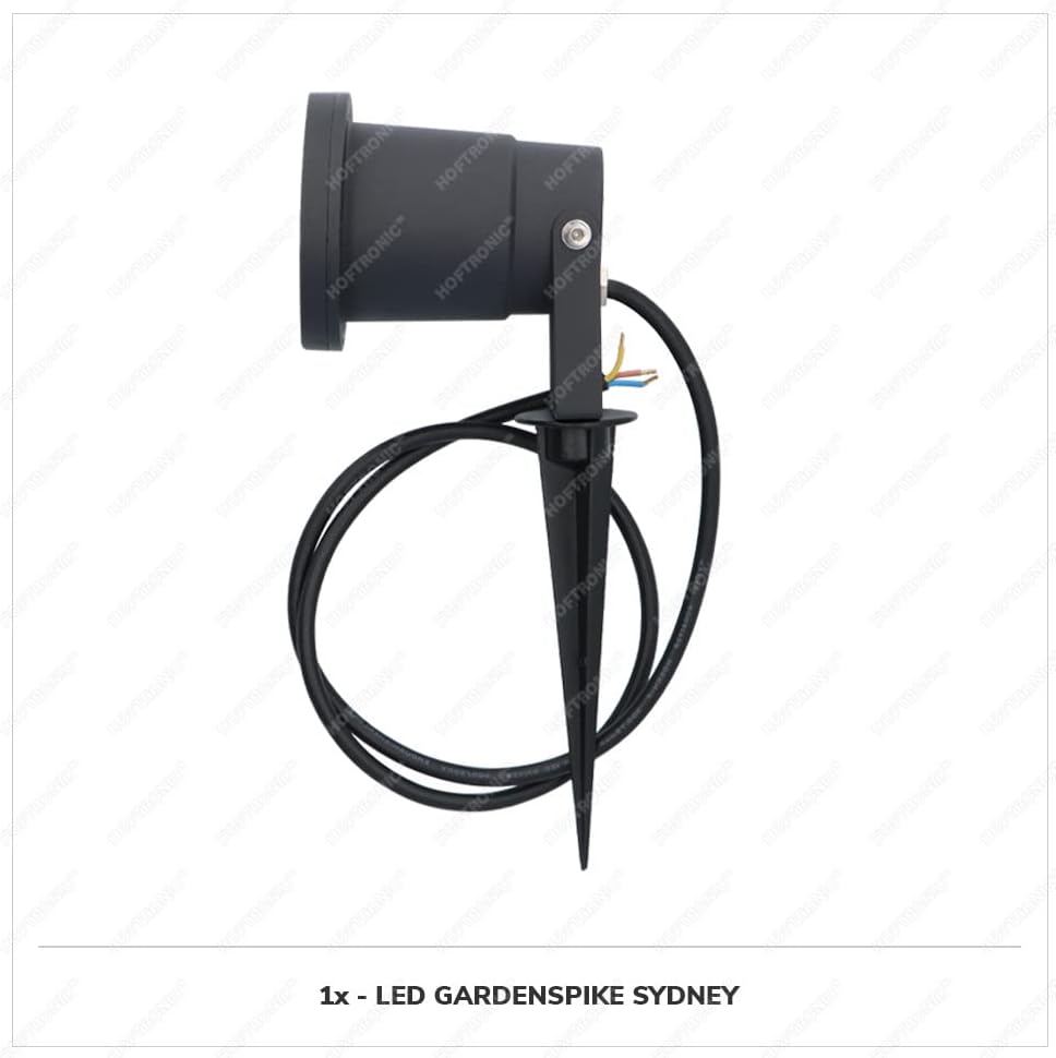 HOFTRONIC 9er Set Sydney - GU10 LED Strahler mit Erdspiess - 1,5M kabel mit Stecker - 4W 450lm - Alu