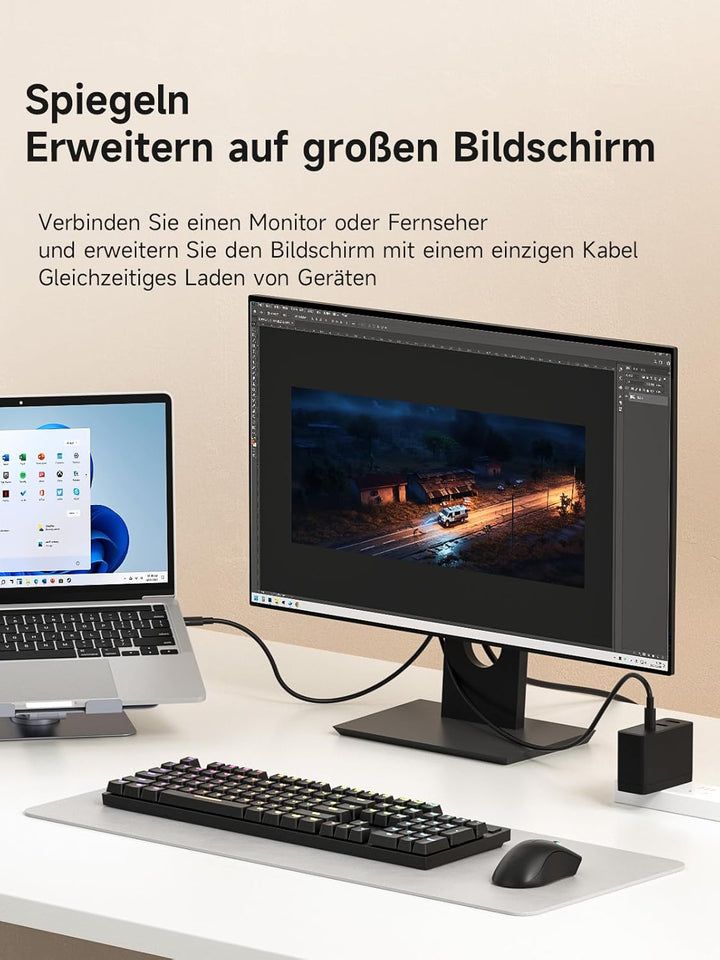 Hagibis Switch2 Dock für Nintendo Switch 1/2 & Switch OLED, USB-C-zu-HDMI-Kabeladapter mit 8K@60Hz,