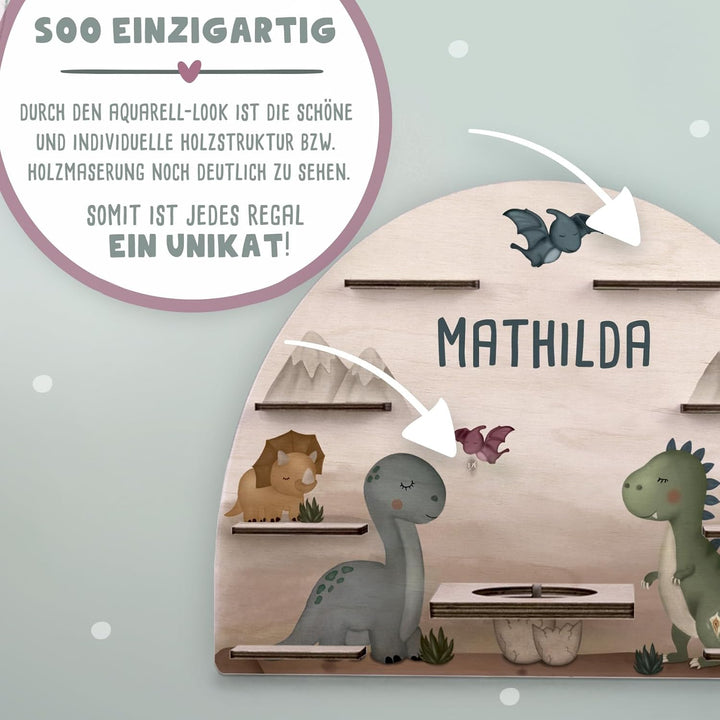 hellomini Personalisiertes Tonie Regal Jungen - Toniebox Regal mit Wunschnamen fürs Kinderzimmer - R