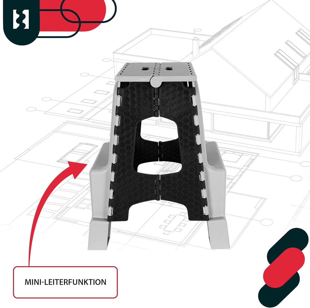 KOTARBAU® Tritthocker klappbar - 55 cm - Klappstuhl - Sitzhocker - Klapphocker - rutschfest & Stands