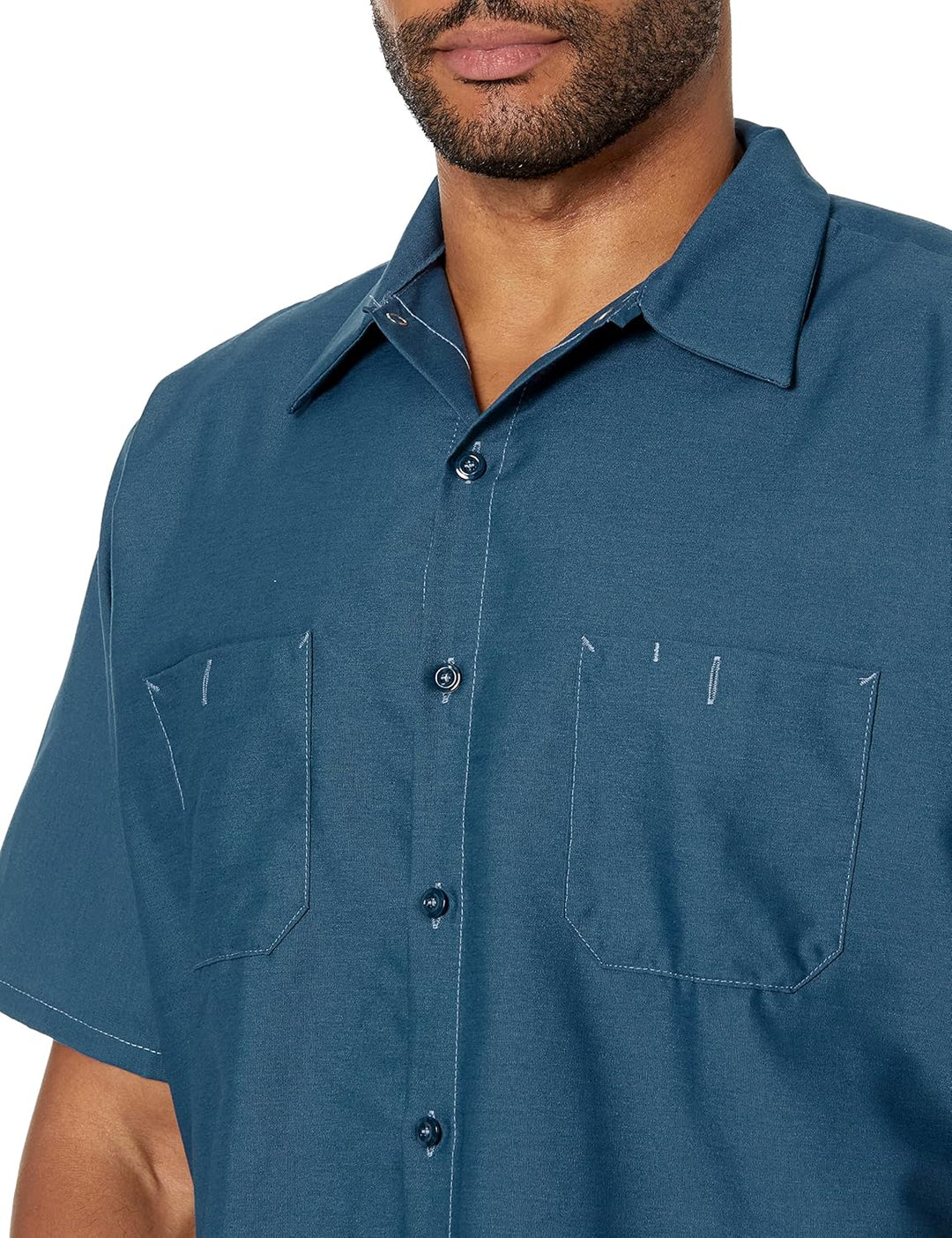 Red Kap Herren Men's Short Sleeve Industrial Work Shirt Work Utility Hemd (1er Pack) M Dunkelblau, M