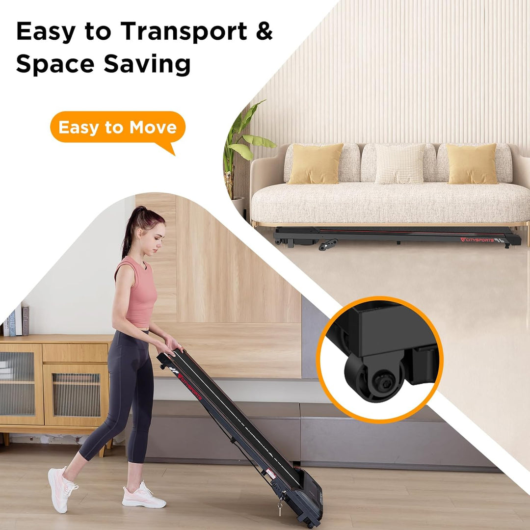 CITYSPORTS Laufband mit Steigung 10%, Elektrisches Walking Pad für Zuhause &amp; Büro, 1–6 km/h, 440 W l