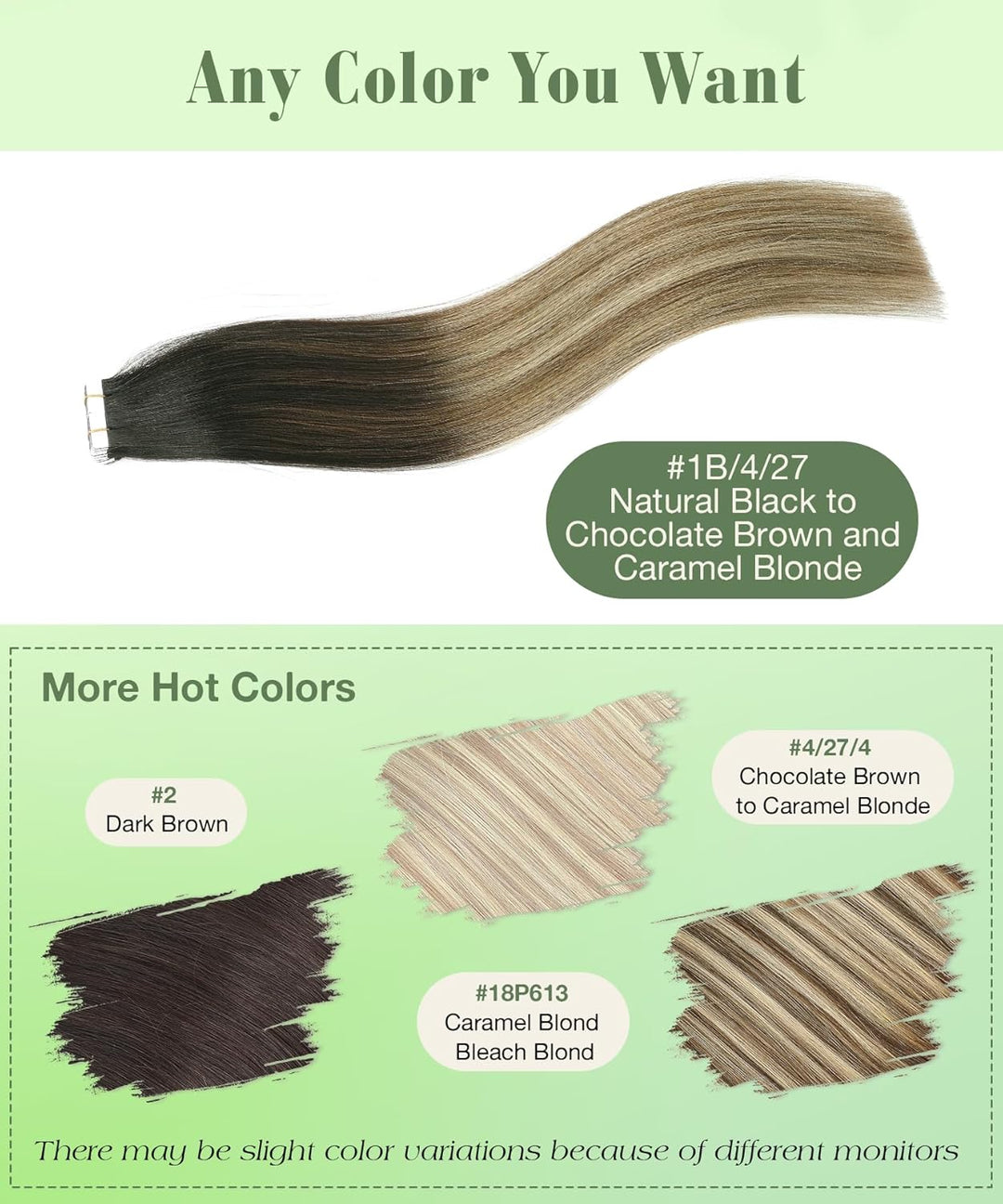 SURNEL Tape in Echthaar 20 Zoll,1B/4/27 Dunkle Wurzeln zu Blond Balayage Tape in Echthaarverlängerun