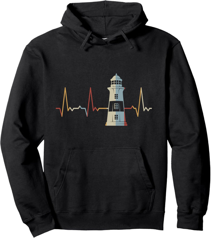 Herzschlag Leuchtturm Pullover Hoodie
