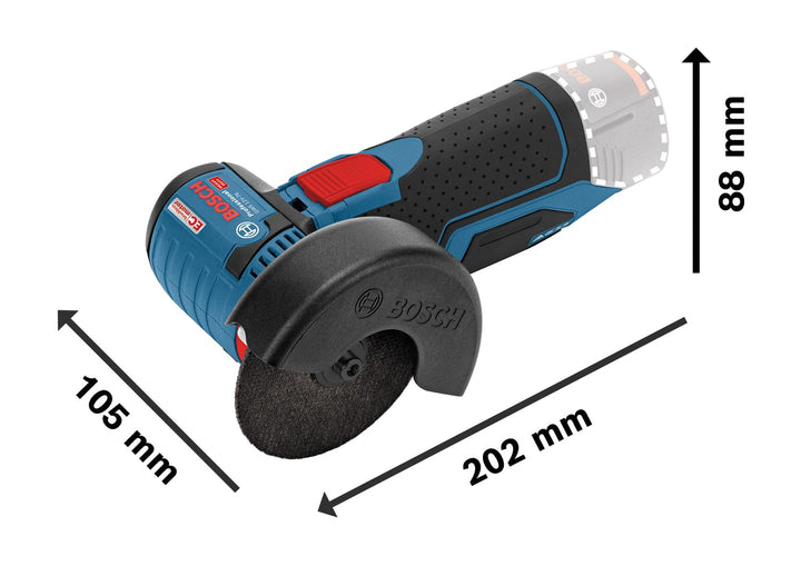 Bosch Professional 12V System Akku Winkelschleifer GWS 12V-76 (inkl. 2x Trennscheibe Expert for Inox