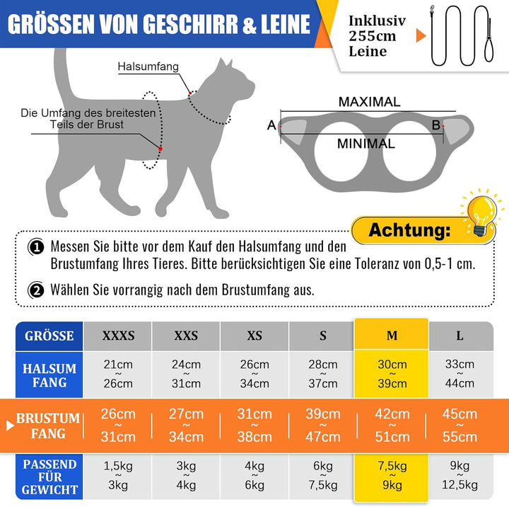 Hundegeschirr Mit Leine, Verstellbares Welpengeschirr Katzengeschirr, Reflektierendes Hundegeschirr