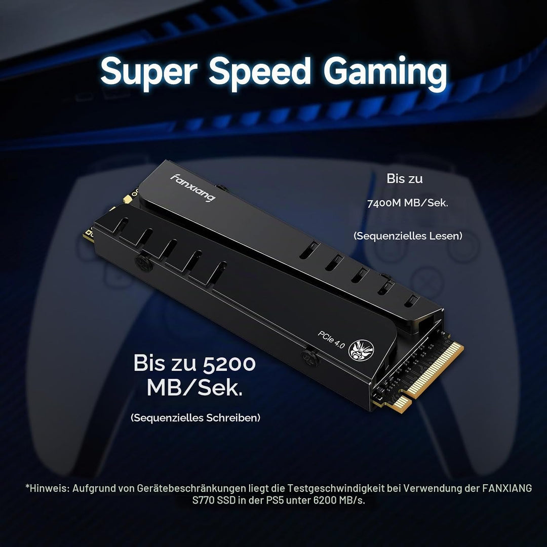 fanxiang S770 1TB PCIe 4.0 NVMe SSD M.2 2280 Interne Solid State Drive, mit Konfiguriertem DRAM Cach