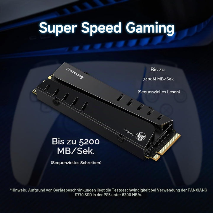 fanxiang S770 1TB PCIe 4.0 NVMe SSD M.2 2280 Interne Solid State Drive, mit Konfiguriertem DRAM Cach