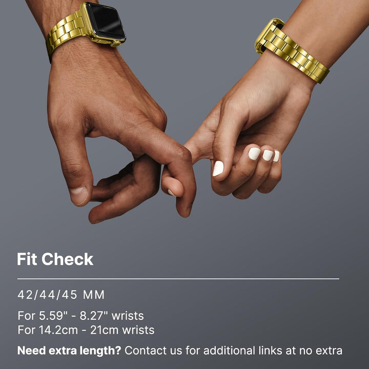 Fullmosa für Apple Watch 9 7 Armband 45mm Series 6 SE/SE2 44mm mit Uhrengehäuse, iwatch Armband Edel