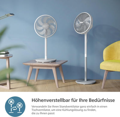 Philips Standventilator Serie 2000. Stark & superleise mit SilentWings Technologie. 19 dB. 2-in-1-Ti