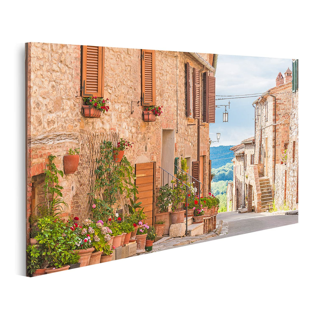 islandburner Bild auf Leinwand Mittelalterliche Altstadt In Der Toskana Italien Bilder Wandbilder Po