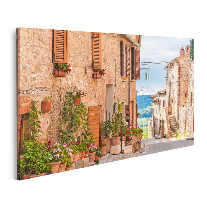 islandburner Bild auf Leinwand Mittelalterliche Altstadt In Der Toskana Italien Bilder Wandbilder Po