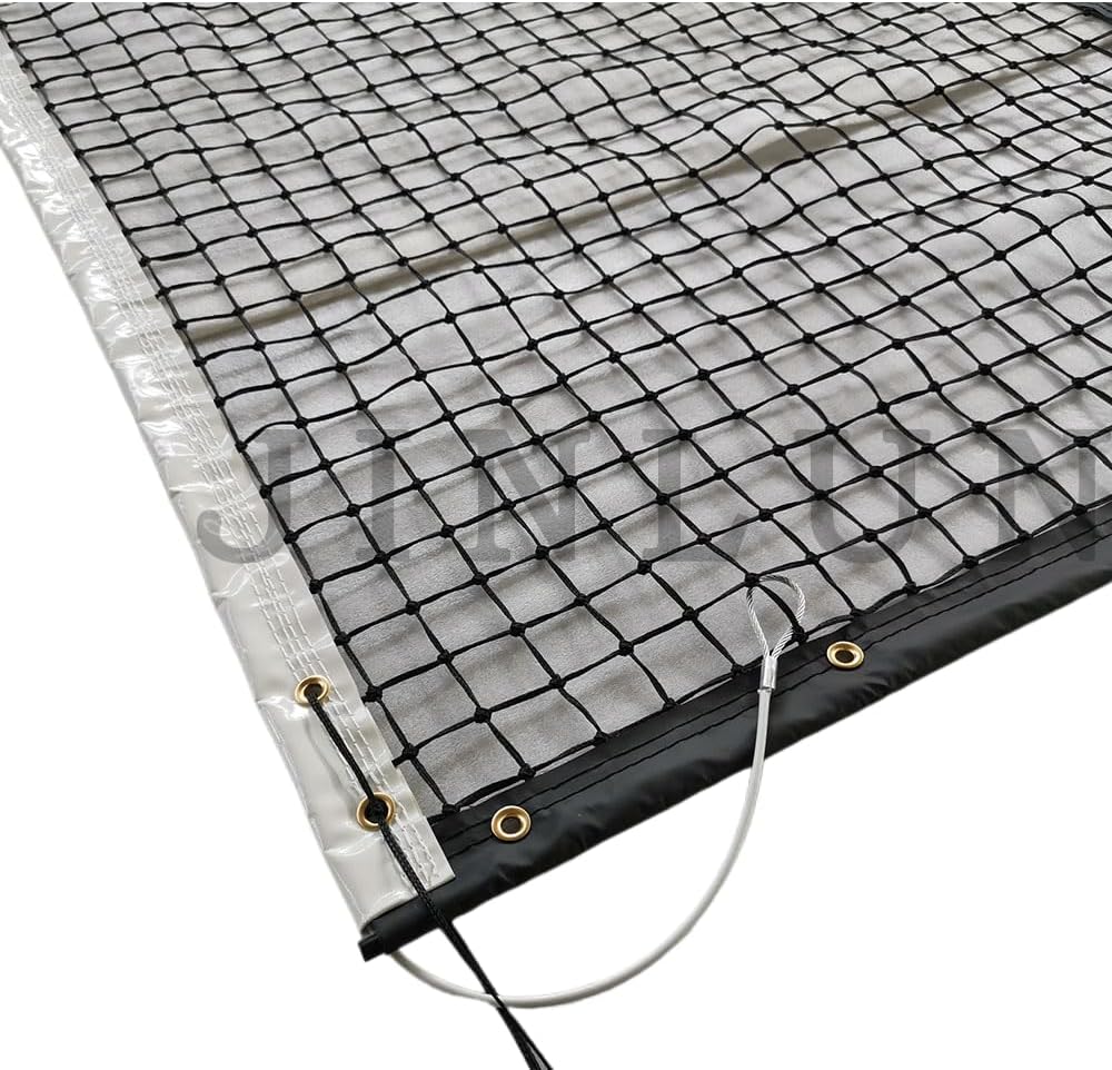 JINLUN Standard-Tennisnetz, robustes Outdoor-Tennisnetz, 12,7 m breit, 1,07 m hoch, HDPE-Netz, Schwa