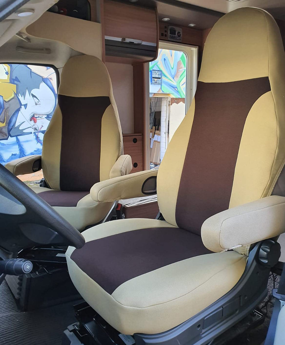 BREMER SITZBEZÜGE Mass Piloten Schonbezüge Sitzbezüge kompatibel mit Wohnmobil Camper Ducato Fahrer