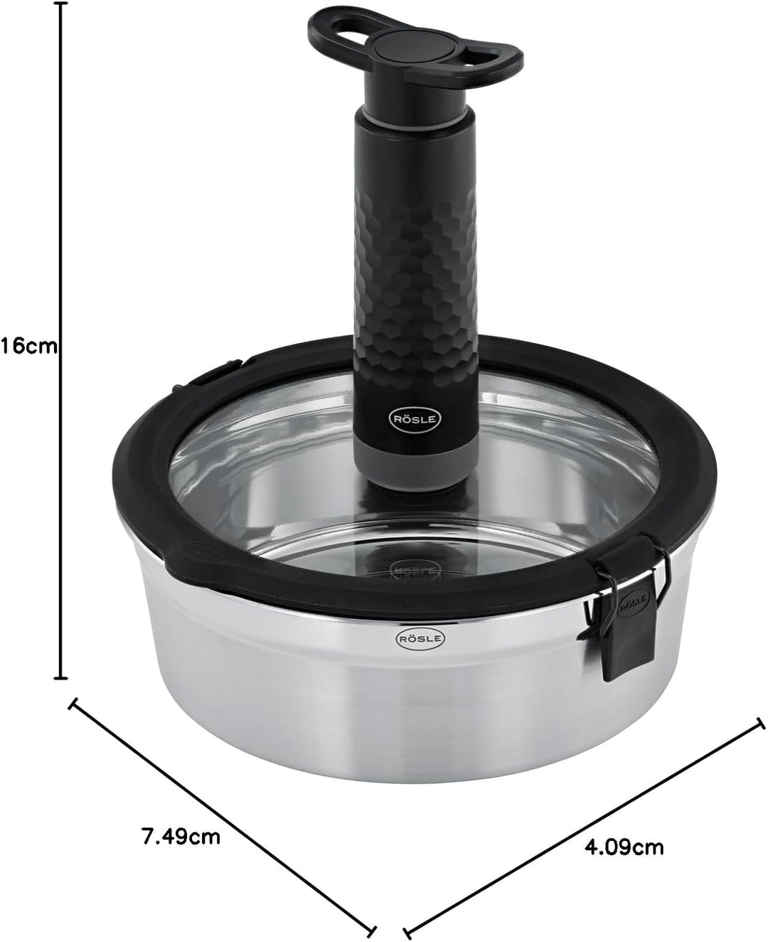 RÖSLE Hand-Vakuumpumpe FLEXX 2GO, mit wenigen Handgriffen Vakkum erzeugen, schwarz manuell (manual),