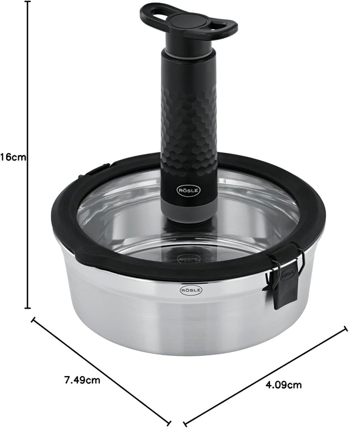 RÖSLE Hand-Vakuumpumpe FLEXX 2GO, mit wenigen Handgriffen Vakkum erzeugen, schwarz manuell (manual),