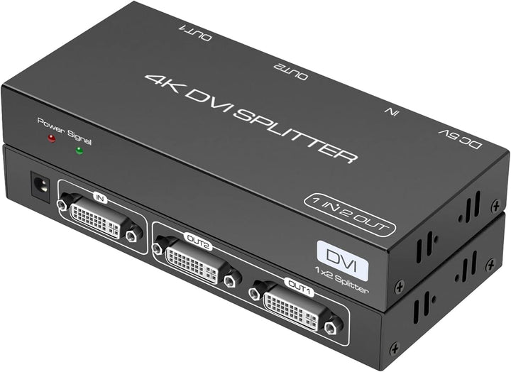 VEDINDUST DVI Splitter mit 2 Ports, der Splitter mit 1 Eingang und 2 Ausgängen unterstützt Auflösung