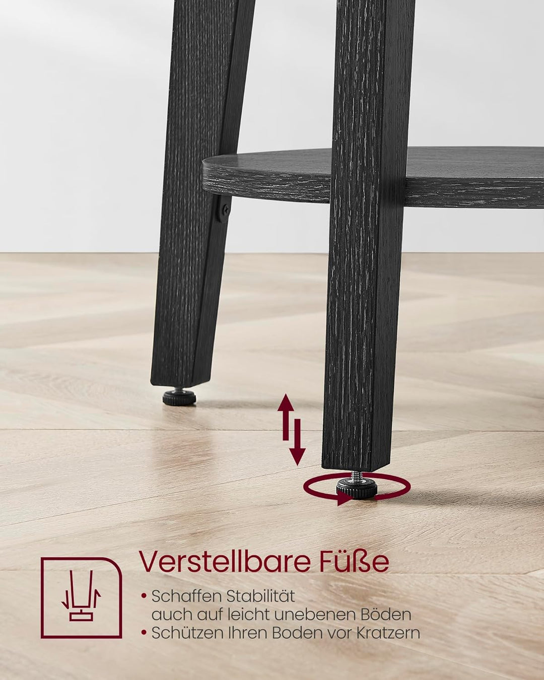 VASAGLE Beistelltisch, Sofatisch, Kleiner runder Tisch für Wohnzimmer, Nachttisch für kleine Räume m