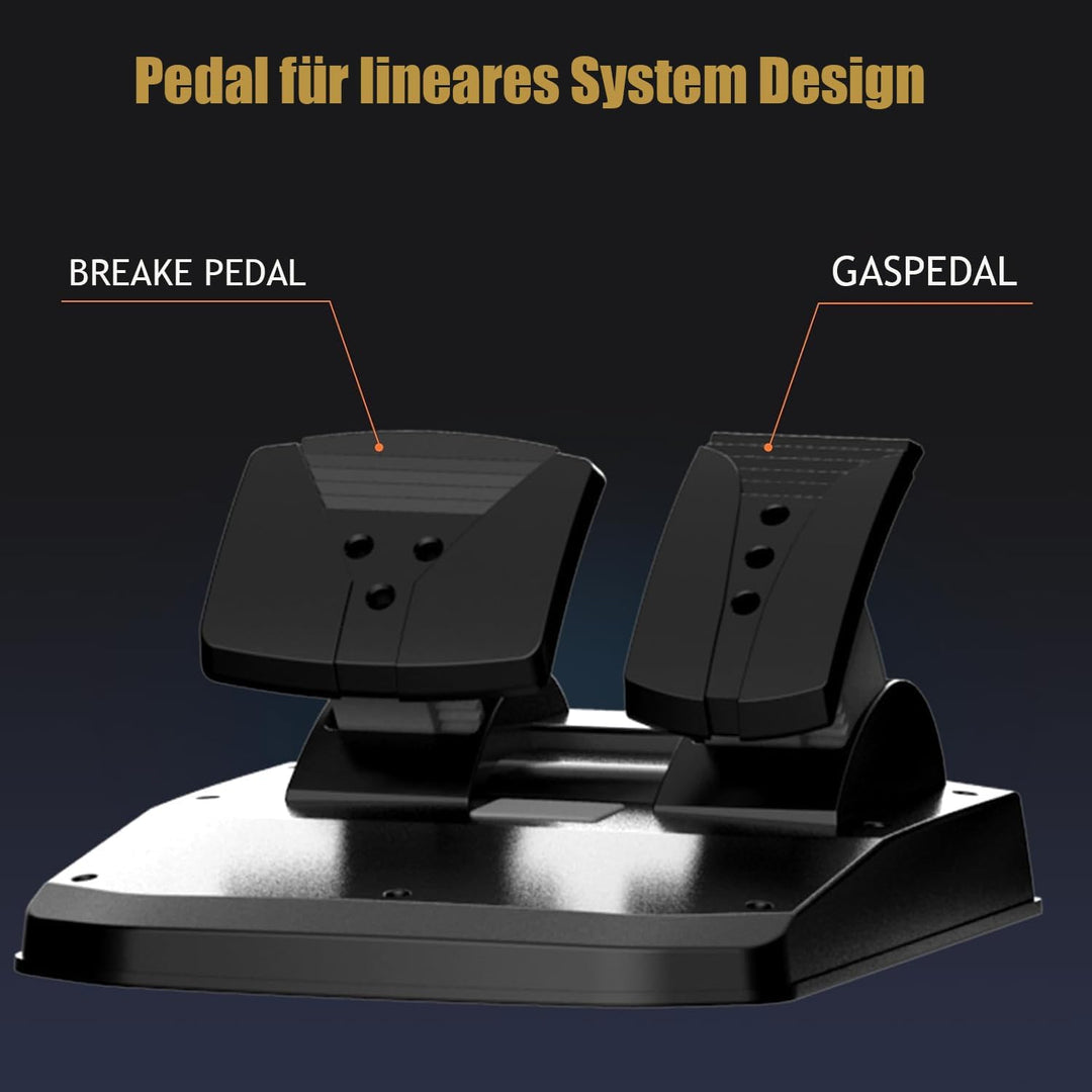 NBCP Gaming Lenkrad, PC Lenkrad mit Pedalen, 270° Lenkrad PC mit Vibration und Force Feedback, Rennl