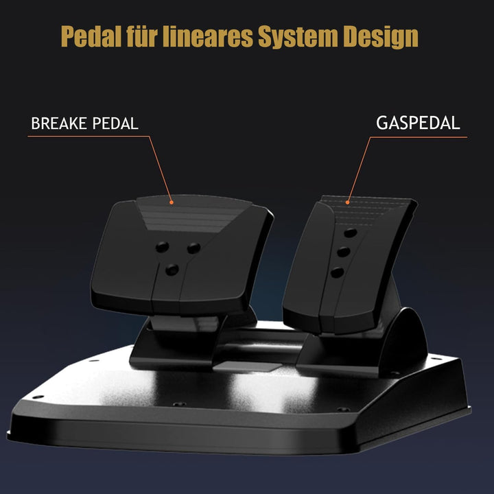 NBCP Gaming Lenkrad, PC Lenkrad mit Pedalen, 270° Lenkrad PC mit Vibration und Force Feedback, Rennl