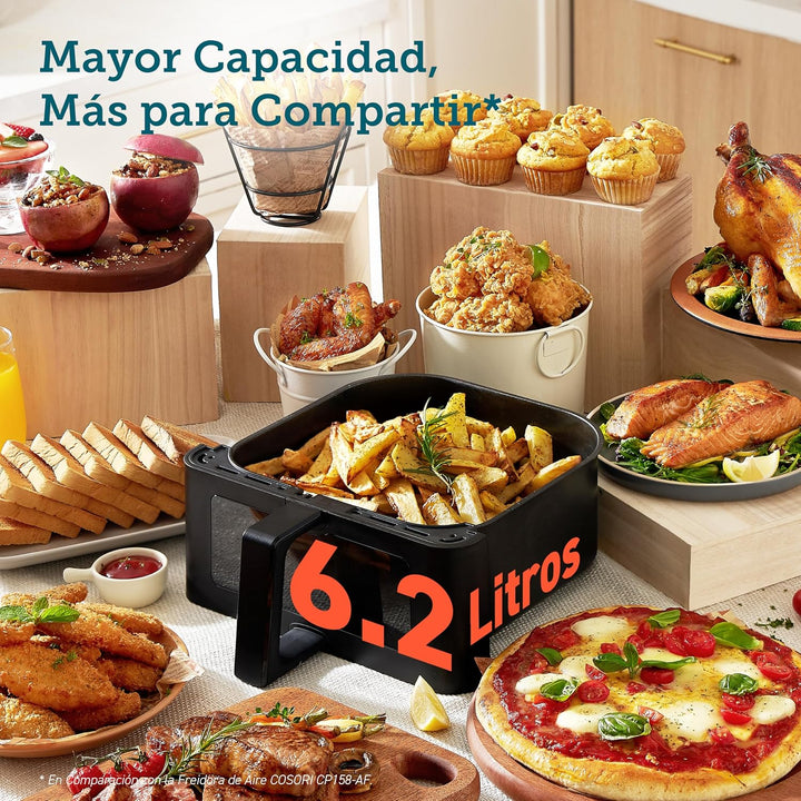 COSORI Luftfritteuse 6,2 Liter mit Fenster, 1700 W, Air Fryer mit 12 Funktionen (Backen und Braten),