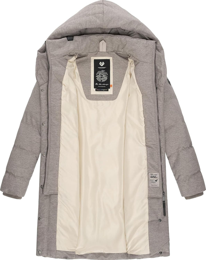 Ragwear Damen warmer Wintermantel Steppmantel wasserdicht mit Kapuze Natalka Melange XS-6XL 3XL Bone